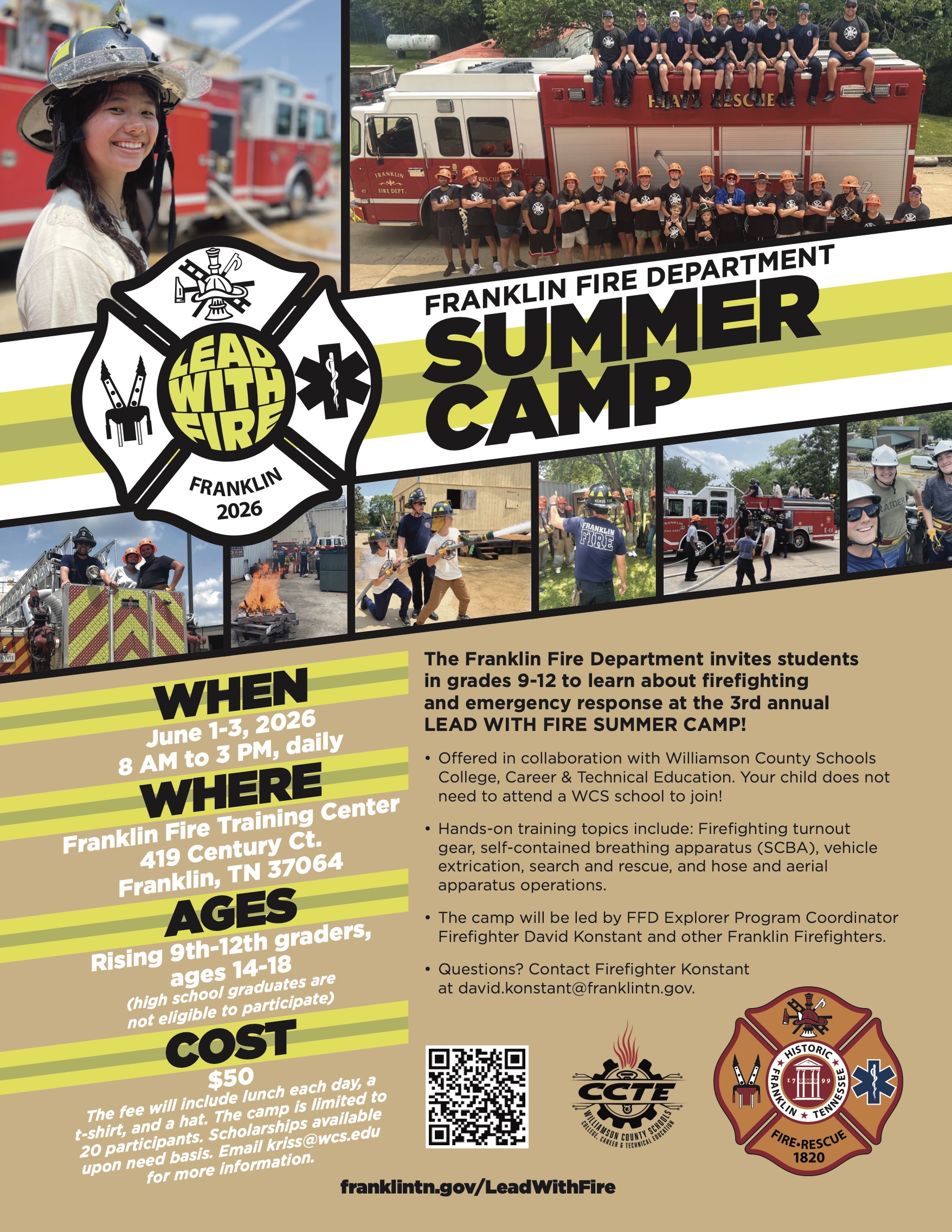 Franklin Fire Department’s 3rd Annual Lead with Fire Summer Camp splash image