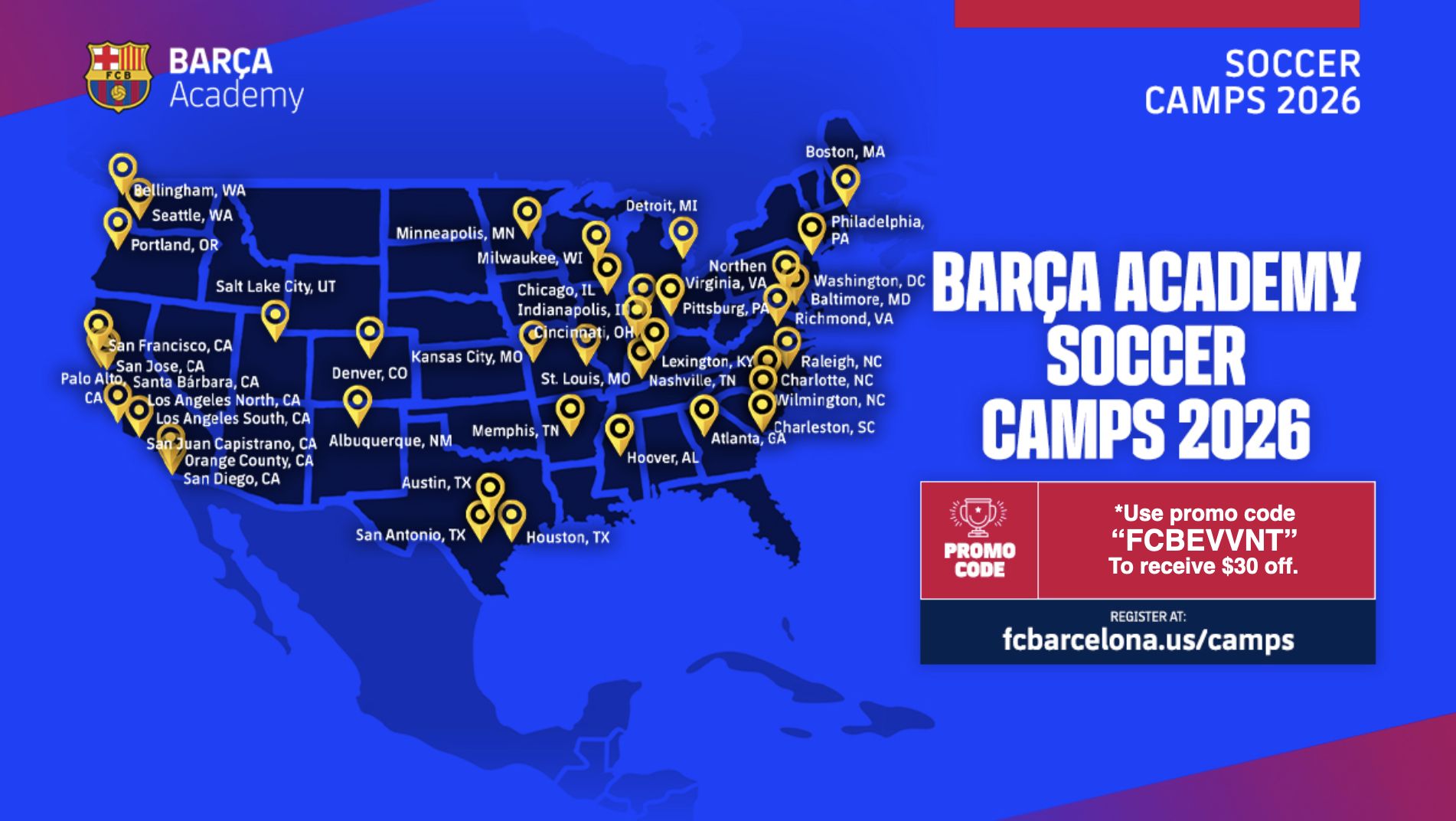 OFFICIAL FC BARCELONA SUMMER CAMP – NASHVILLE, TN – USA splash image